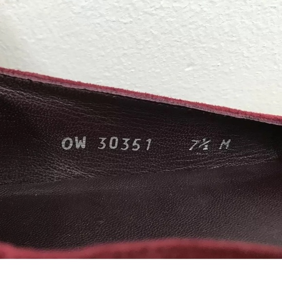 Stuart Weitzman Red Suede Fleur De Lis Loafers - Picture 7 of 8